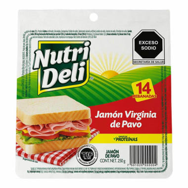 Jamon Virginia Pavo Nutri Deli 250Gr