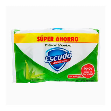 Jabón Corporal Escudo antibacterial Áloe Verde 110 g x 5