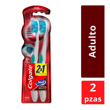 Cepillo Colgate Dental 360 Interdental Luminous White 2 U