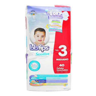 Pañales Bbtips Talla 3 Sensitive 40 U