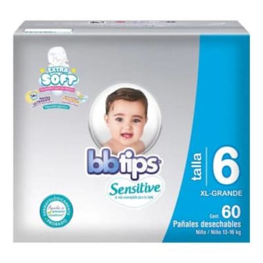 Pañal Bbtips Sensitive Talla-6 40 U