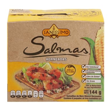 Tostaditas Sanissimo Salmas de Maíz  Blanco 360 g