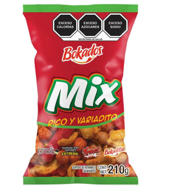 Surtido de botanas y cacahuates mix bokados 210 g