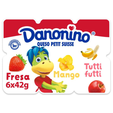 Queso Petit Suisse Danonino Multisabor 42 g x 6 pieza