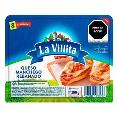 Queso Manchego Rebanado La Villita 200Gr