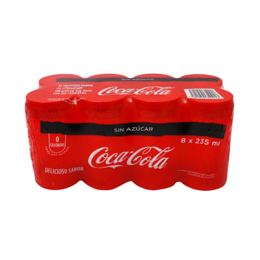 Refresco Coca-Cola Sin Azúcar Lata 235 mL x 8