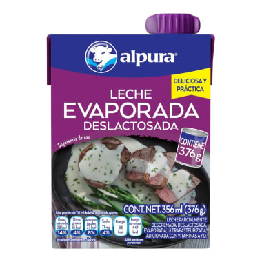 Leche Evaporada Alpura Deslactosada 356 mL