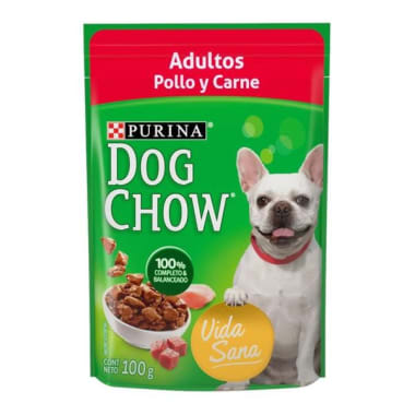 Alimento Dog Chow Adultos Pollo Y Carne 100 Gr Pouch