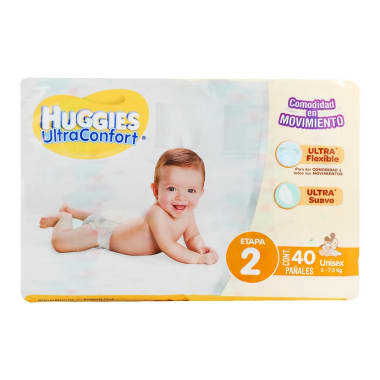 Pañal Huggies Ultraconfort Etapa 2 Unisex 40 U