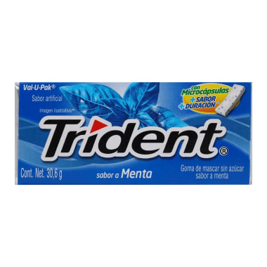 Goma de Mascar Trident Sabor Menta 18 U