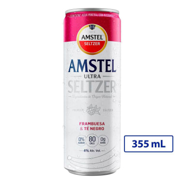 Bebida Amstel Ultra Seltzer Frambuesa Te Negro Lata 355 Ml