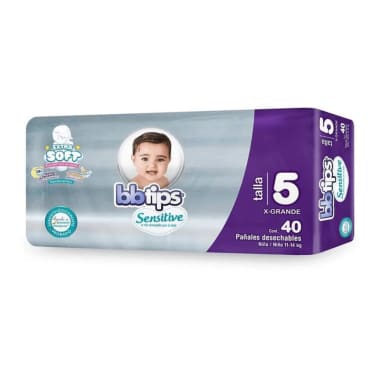 Pañal Bb Tips E5 Xg C/40 Pzas