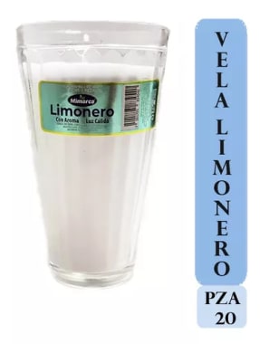 Veladora Vaso Limonero Con Aroma Mimarca