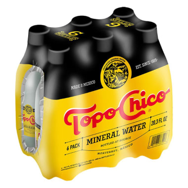 Agua Mineral Topo Chico Natural Botella 600 mL x 6