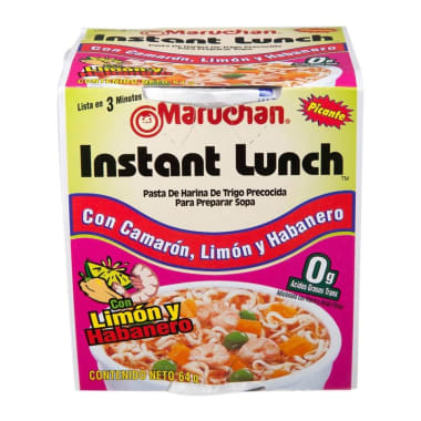 Sopa Instantánea Maruchan Camarón Limón y Habanero 64 g