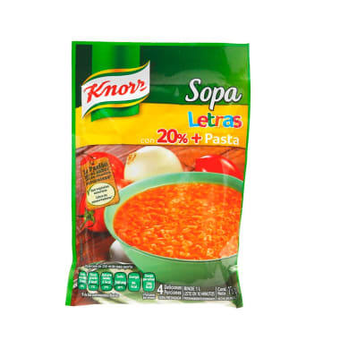 Pasta Para Sopa Knorr de Letras 115 g
