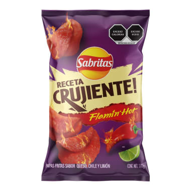 Papas Sabritas Receta Crujiente Flamin Hot 170 g