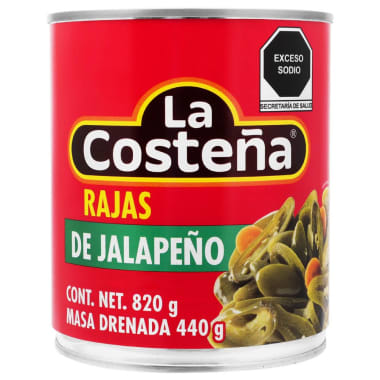 Chiles Jalapeños La Costeña Rajas en Escabeche 820 g