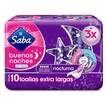 Toalla Femenina Saba Buenas Noches Sin Alas 10 U