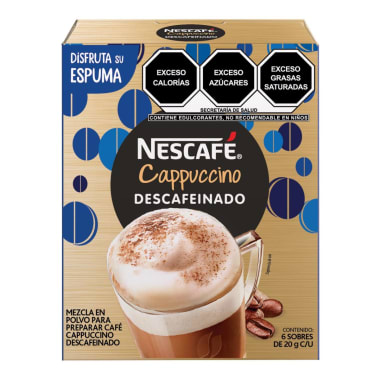 Café Soluble Nescafé Cappuccino Descafeinado 6 Sticks 20g c/u