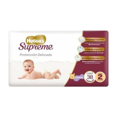 Pañales Huggies Supreme Etapa 2 Unisex c/38 Pzas