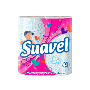 Papel Higienico Suavel 200 Hj 4 Rollos