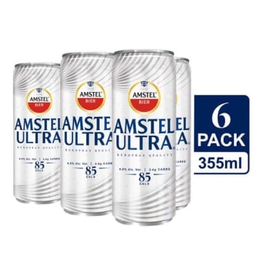 6 pack Cerveza  Amstel Ultra Lata 355 mL