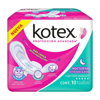 Toalla Fem Kotex Nocturna C/10