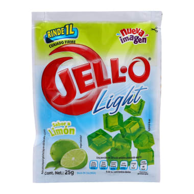 Polvo Para Gelatina De Agua Jello Light Sabor Limón 25 g