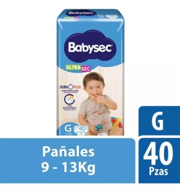 Pañal Babysec Ultrasec E4 Gde C/40 Pzas