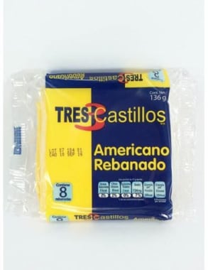 Queso Americano Reb. Tres Castillos 136Gr.