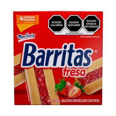 Galletas Barritas Fresa 268 Gr Marinela 4P