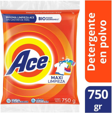 Detergente Ace Regular Pwd 750 Gr