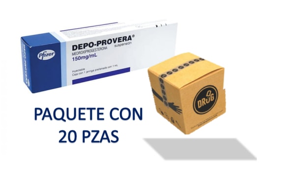 DEPO-PROVERA 150 MG/ML SOL INY CORRUGADO C/20 PZAS.  Medroxiprogesterona