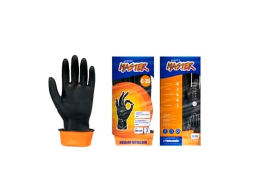 MASTER GUANTE NEGRO/NARANJA C-35 9.1/2"   (120PARx