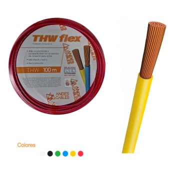 ANDES CABLES FLEXIBLE #12 ROJO THW AWG 100MT