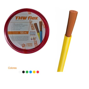 ANDES CABLES FLEXIBLE #10 ROJO THW AWG 100MT