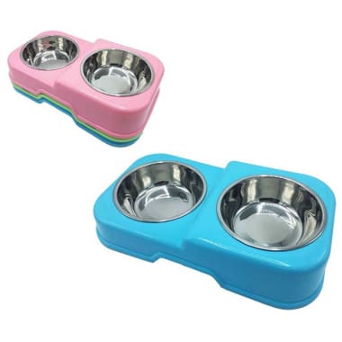 PLATO P/PERRO CELESTE PEQUENO X2 CUADRADO BASI