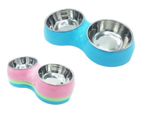 PLATO P/PERRO CELESTE MEDIANO X2 REDOND BASICO