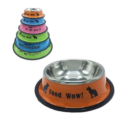 PLATO P/PERRO COLORES 20cm METAL REDONDO