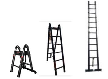 PT ESCALERA ALUM 6+6GRADAS 3.8M TELESCOP NEGRA