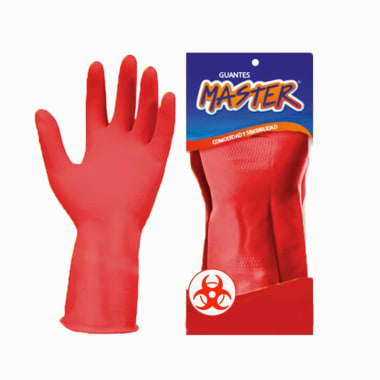 MASTER GUANTE ANTIBACTERIAL ROJO  C-18 M   (18