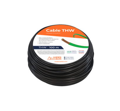 *OF ANDES CABLES FLEXIBLE #6 NEGRO THW AWG 100MT