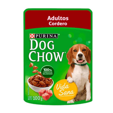 Alimento Dog Chow Adultos Cordero 100 Gr Pouch