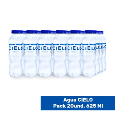 CIELO AGUA SIN GAS PET NO RETORNABLE 625 ml 20 pack