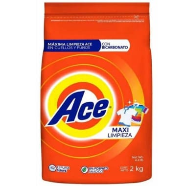 Detergente En Polvo Ace Regular Bolsa 2 Kg