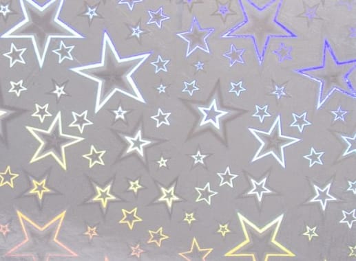 PAQ. 25H 230GSM ESPEJO HOLOGRAFICO PLATEADO ESTRELLA MEDIO PLIEGO 50X70CM