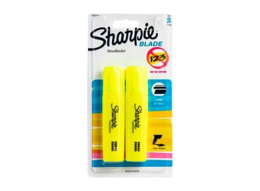 RESALTADOR SHARPIE BLADE AMARILLO BLISTER X 2