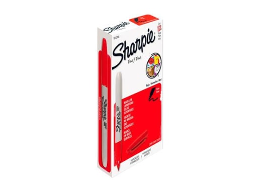 MARCADOR SHARPIE PUNTA FINA ROJO CAJA X 12