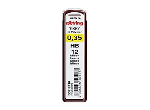 ESTUCHES MINAS ROTRING 0.35 HB (CAJA 10 UNID)